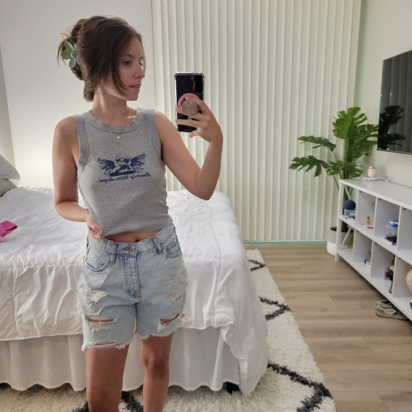 Gray Beverly Hills Angel Graphic Sleeveless Tank Top - Picture 5 of 7